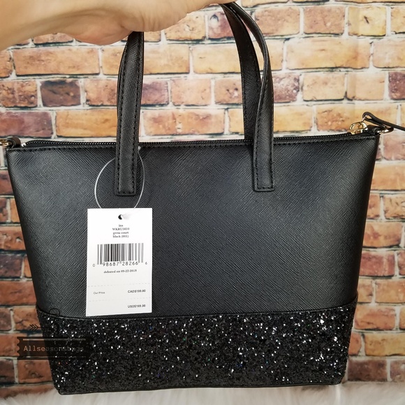 Kate spade ina greta court satchel black glitter - Picture 6 of 8